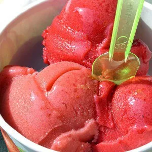 how to make strawberry sorbet in a vitamix featured