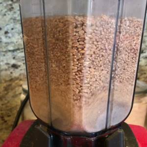 grinding wheat berries in a vitamix blender