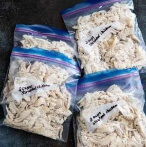 how to store shredded chicken